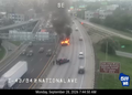 I-43/94 South at Ramp from 9th/Mineral St. The 2 left lanes are blocked due to a fiery crash. 9-28-26