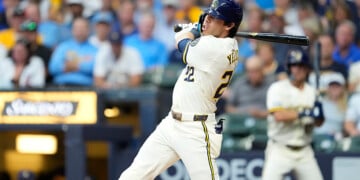 Christian Yelich hits a home run at American Family FIeld.