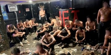 A photo of an alleged hazing incident at an unsanctioned fraternity house on Langdon Street near UW-Madison. Image Credit: Madison Police Department