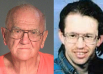 Left: Jerome Baier faces a first-degree murder charge in the 1995 death of his former roommate, James Ruland. Right: Ruland at age 40 in 1995. Images courtesy of Fond du Lac County District Attorney's Office