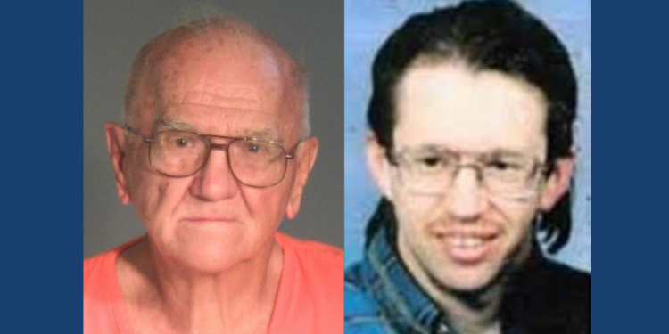 Left: Jerome Baier faces a first-degree murder charge in the 1995 death of his former roommate, James Ruland. Right: Ruland at age 40 in 1995. Images courtesy of Fond du Lac County District Attorney's Office