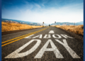 'Labor Day" painted on an empty road