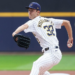 MILWAUKEE, WI - SEPTEMBER 27: Jacob Misiorowski #32 of the Milwaukee Brewers pitches during the game between the St. Louis Cardinals and the Milwaukee Brewers at American Family Field on Sunday, September 27, 2026 in Milwaukee, Wisconsin. (Photo by Kylie Bridenhagen/MLB Photos via Getty Images)