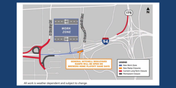 Map of I-94 West Leg Update for 10-09-26
