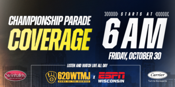 Championship Parade in Milwaukee Friday following first World Series win