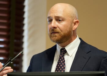 Luke Ihnen attorney for Christa Pike speaks during a court hearing Wednesday, Oct. 7, 2026, in Nashville, Tenn., requesting the Tennessee Department of Corrections to preserve all evidence related to the failed execution of Pike. (AP Photo/George Walker IV, Pool)