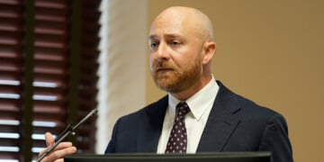 Luke Ihnen attorney for Christa Pike speaks during a court hearing Wednesday, Oct. 7, 2026, in Nashville, Tenn., requesting the Tennessee Department of Corrections to preserve all evidence related to the failed execution of Pike. (AP Photo/George Walker IV, Pool)