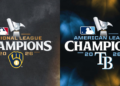 2026 National League Champions - Milwaukee Brewers and American League Champions - Tampa Bay Rays. Graphics courtesy of the teams.