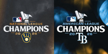 2026 National League Champions - Milwaukee Brewers and American League Champions - Tampa Bay Rays. Graphics courtesy of the teams.