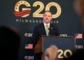 U.S. Trade Representative Jamieson Greer speaks during a press conference Thursday, Oct. 1, 2026, at the G20 Trade Ministerial in Milwaukee, Wis. (AP Photo/Kayla Wolf)