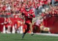 Wisconsin QB Colton Joseph runs at Camp Randall Stadium.