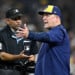 Pat Murphy discusses a call with the home plate umpire at Petco Park.