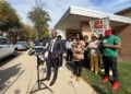 Attorney B'Ivory Lamarr speaking at a press conference on Oct. 14, 2026 after the violent arrest of 24-year-old Nicholas Beamon. Image credit: WTMJ