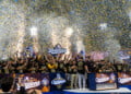 Confetti flies as the Milwaukee Brewers win the 2026 World Series four games to one over the Tampa Bay Rays. October 28, 2026. Image Credit: Dominic Cotroneo