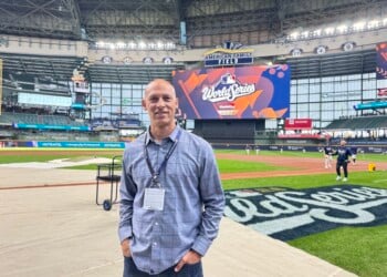 620 WTMJ's Greg Matzek at the 2026 World Series at American Family Field. Photo credit: Elisabeth Montemurro