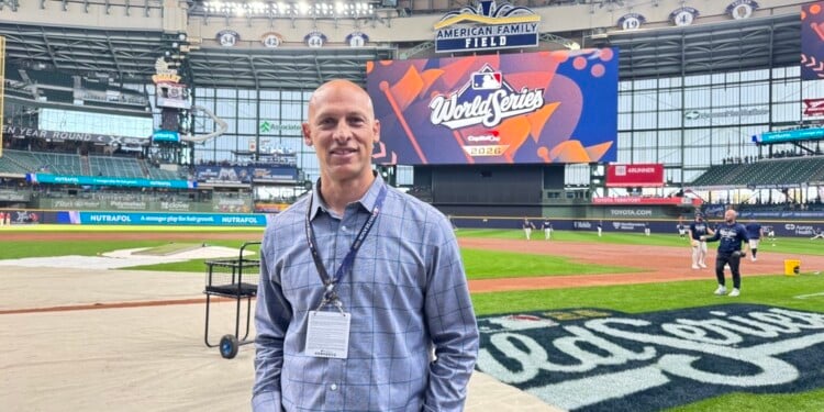 620 WTMJ's Greg Matzek at the 2026 World Series at American Family Field. Photo credit: Elisabeth Montemurro