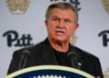 FILE - Former NFL coach and University of Pittsburgh alumnus, Mike Ditka speaks at a news conference for the retirement of the number 75 jersey for former Pittsburgh offensive lineman Jim Covert before an NCAA football game between the Pittsburgh and the Notre Dame, Saturday, Nov. 7, 2015 in Pittsburgh. (AP Photo/Keith Srakocic, File)