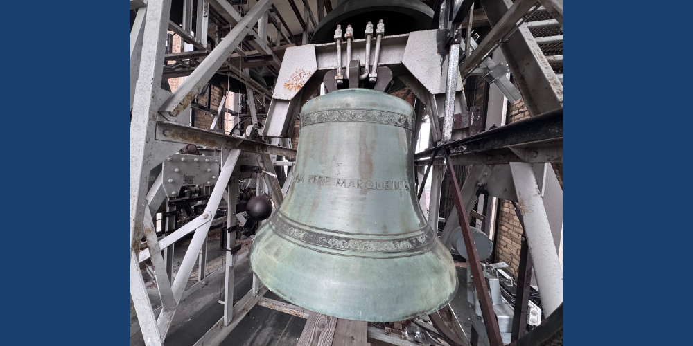 Pere Marquette Carillon Bell in the Carillon bell tower on Marquette University campus. (Photo: Elisabeth Montemurro)