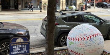 Where to find Milwaukee’s big Brewers baseballs filled with playoff messages from fans