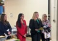 From left to right: Milwaukee County Elections Director Michelle Hawley, Milwaukee Election Commission Executive Director Paulina Gutiérrez, Wisconsin Elections Commission Administrator Meagan Wolfe, Waukesha County Clerk Georgia Maxwell. (Photo Neil Doyle/WTMJ)