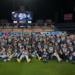 The 2026 Milwaukee Brewers pose on the field at Dodger Stadium after winning the National League Championship Series. October 15, 2026. Image Credit: Milwaukee Brewers Baseball Club