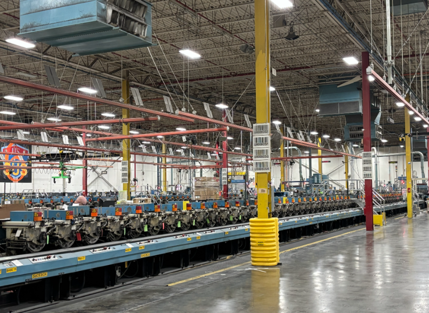 The interior of Quad's 1.7 million square foot printing facility in Sussex, Wisconsin. October 20, 2026. Image Credit: Adam Roberts